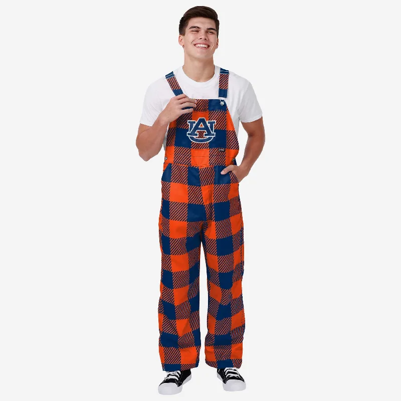 Auburn Tigers Mens Plaid Bib Overalls