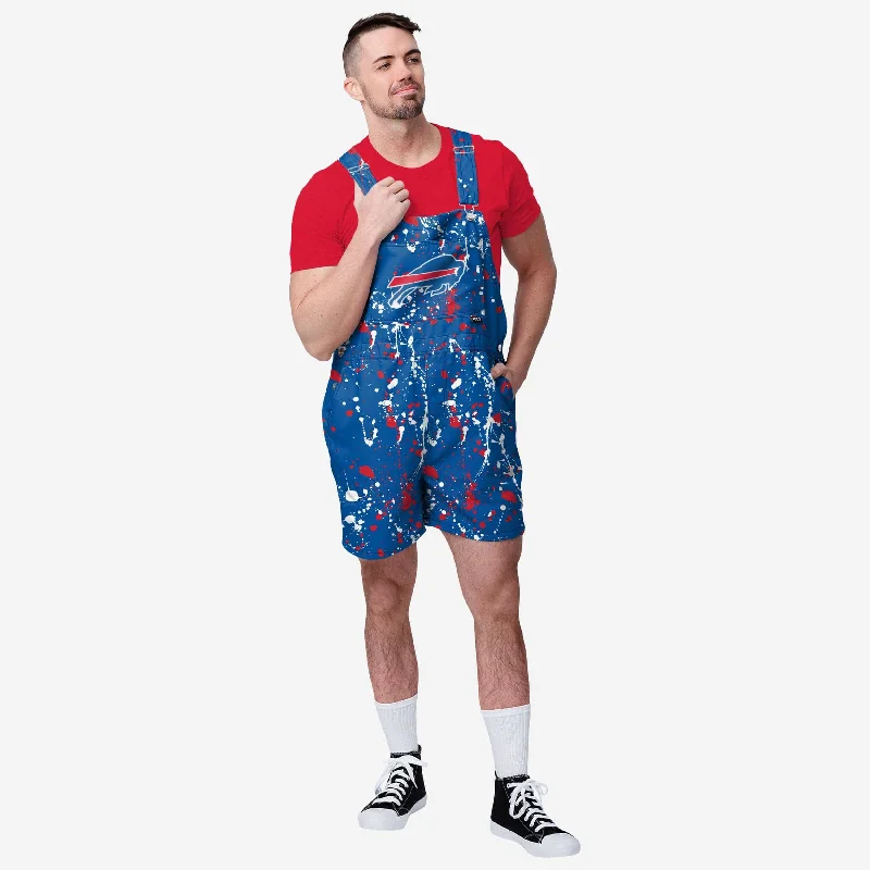 Buffalo Bills Mens Paint Splatter Bib Shortalls