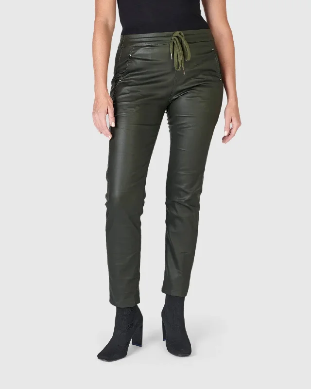 Coated Iconic Stretch Jeans, Forest