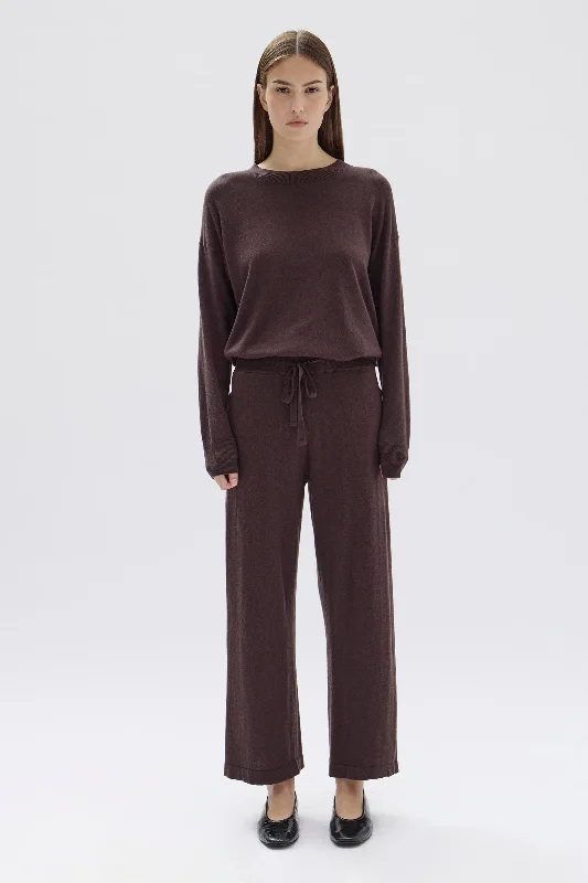 Cotton Cashmere Wide Leg Pant