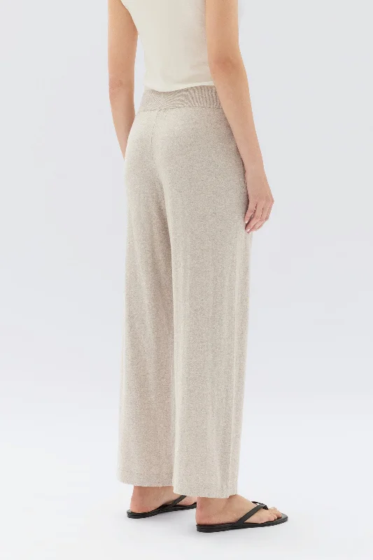 Cotton Cashmere Wide Leg Pant