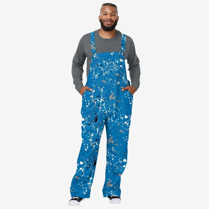 Detroit Lions Mens Paint Splatter Bib Overalls