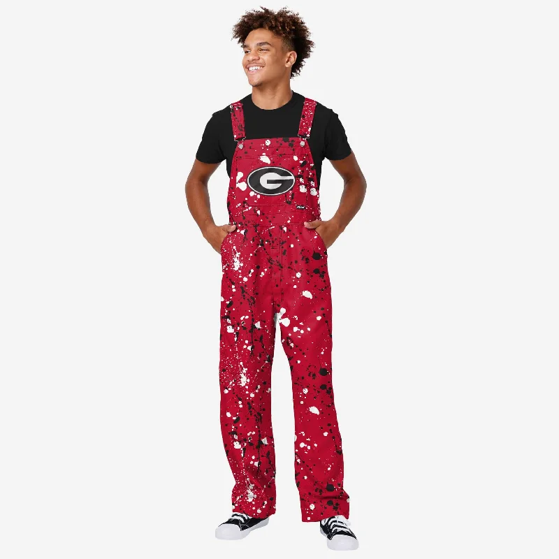 Georgia Bulldogs Mens Paint Splatter Bib Overalls