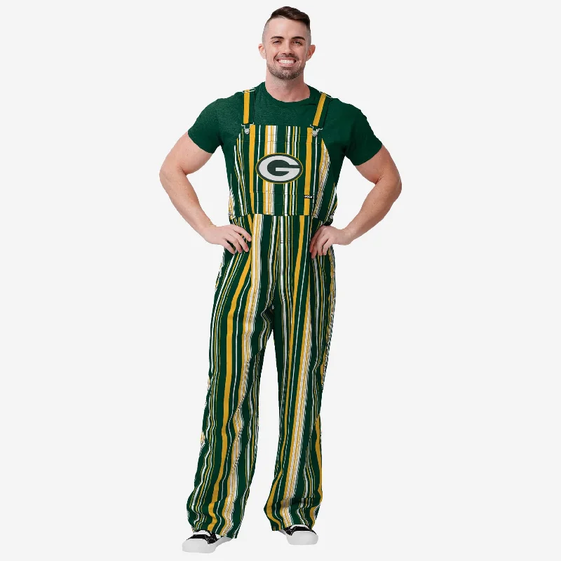 Green Bay Packers Mens Hyper Stripe Bib Overalls