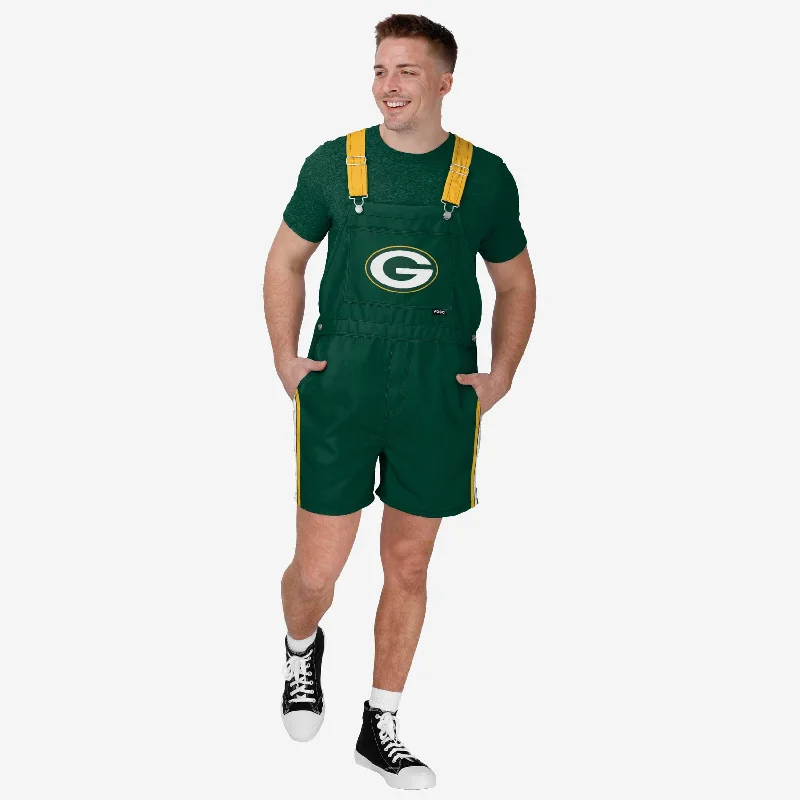 Green Bay Packers Mens Team Stripe Bib Shortalls