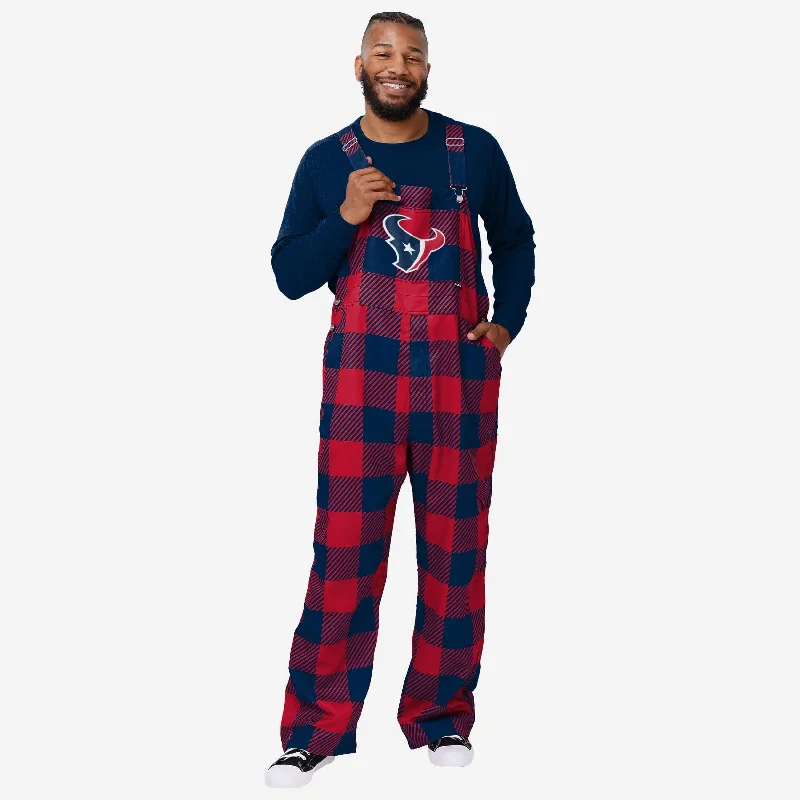 Houston Texans Mens Plaid Bib Overalls