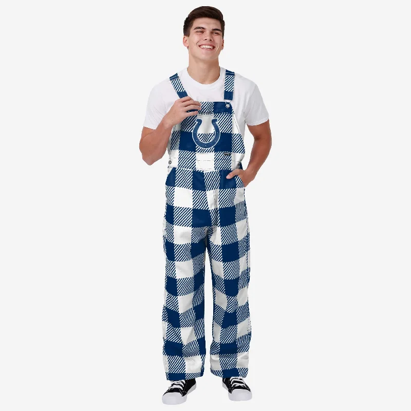 Indianapolis Colts Mens Plaid Bib Overalls