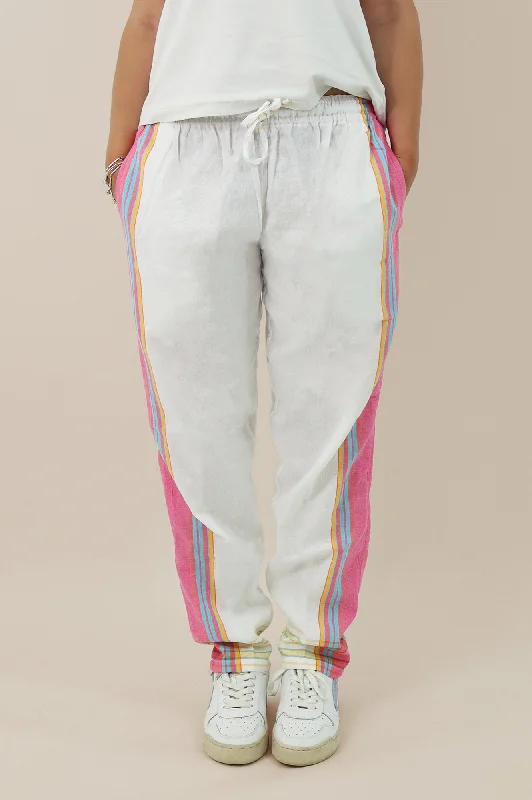 Unisex Kikoy Trousers | White/Pink