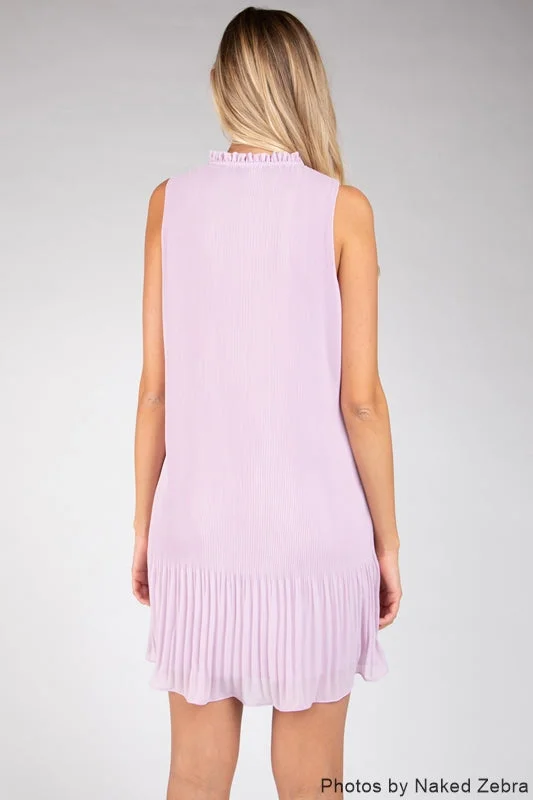 Kirsten Mini Pleated Dress - Lavender