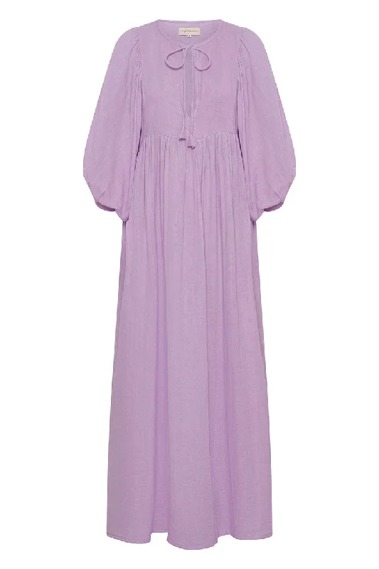 Kyra Maxi Dress ~ Lilac Gauze