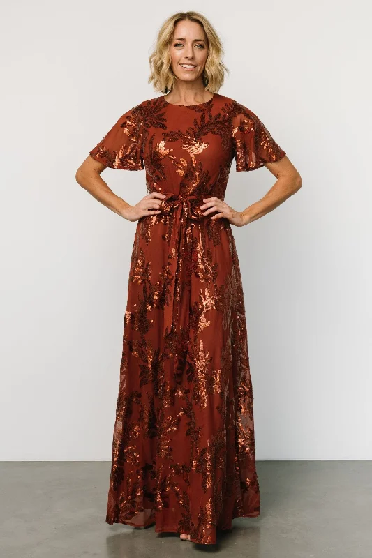 Muse Sequin Maxi Dress | Cinnamon