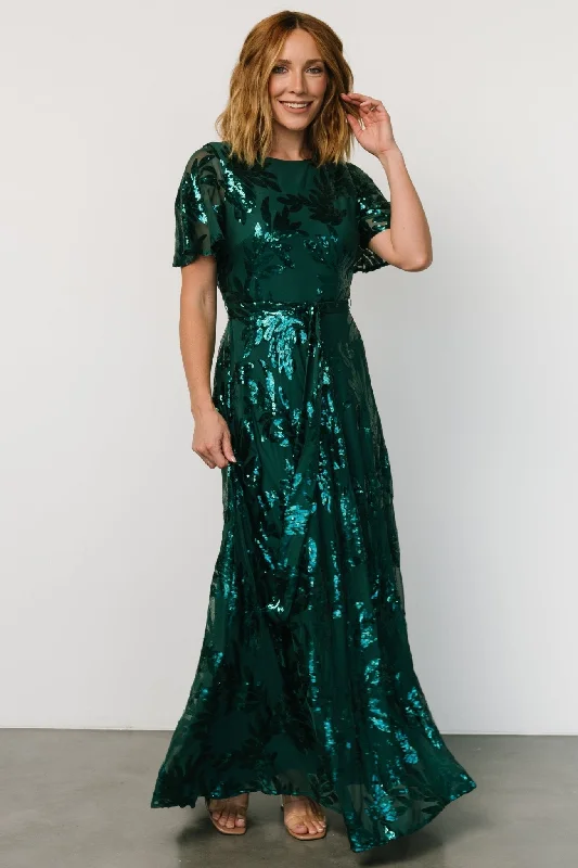 Muse Sequin Maxi Dress | Emerald