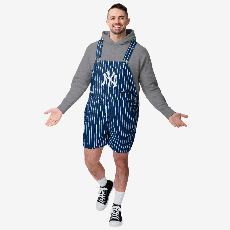 New York Yankees Mens Pinstripe Bib Shortalls