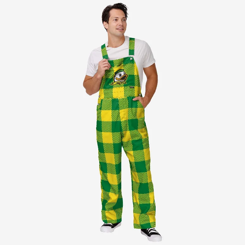 Oregon Ducks Mens Plaid Bib Overalls