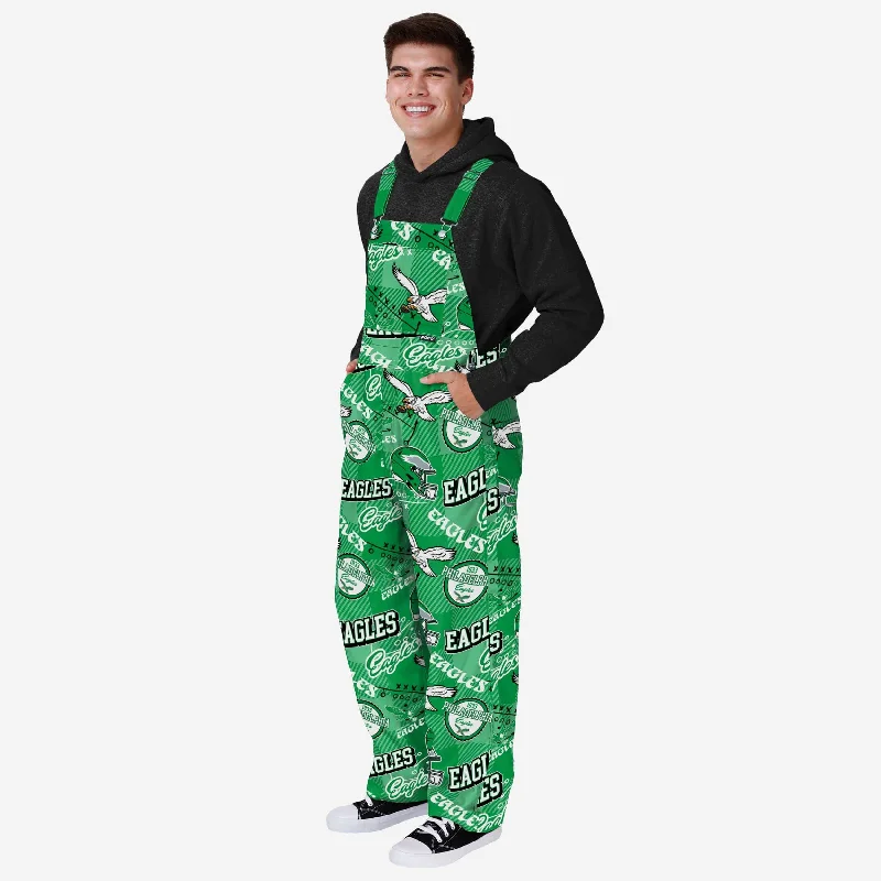 Philadelphia Eagles Mens Historic Print Bib Overalls