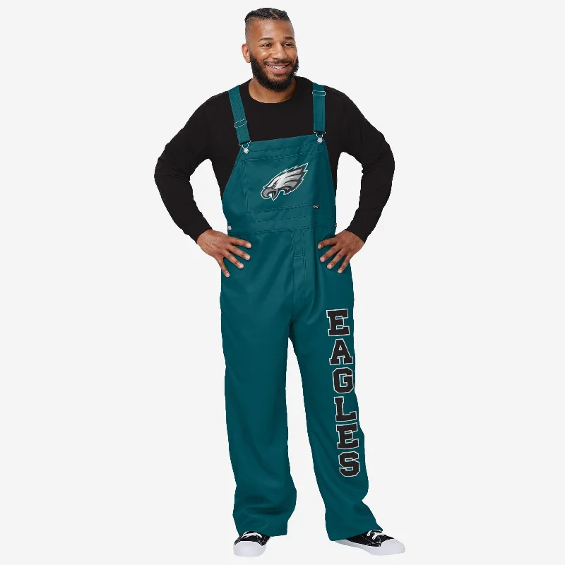 Philadelphia Eagles Mens Solid Wordmark Bib Overalls