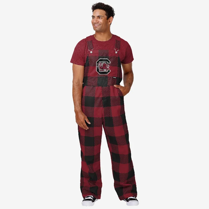 South Carolina Gamecocks Mens Plaid Bib Overalls