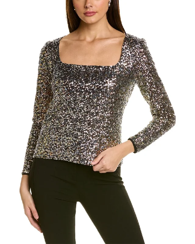 St. John Hologram Sequin Top