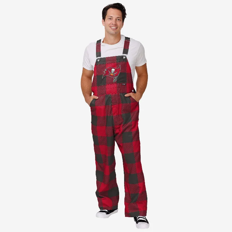 Tampa Bay Buccaneers Mens Plaid Bib Overalls