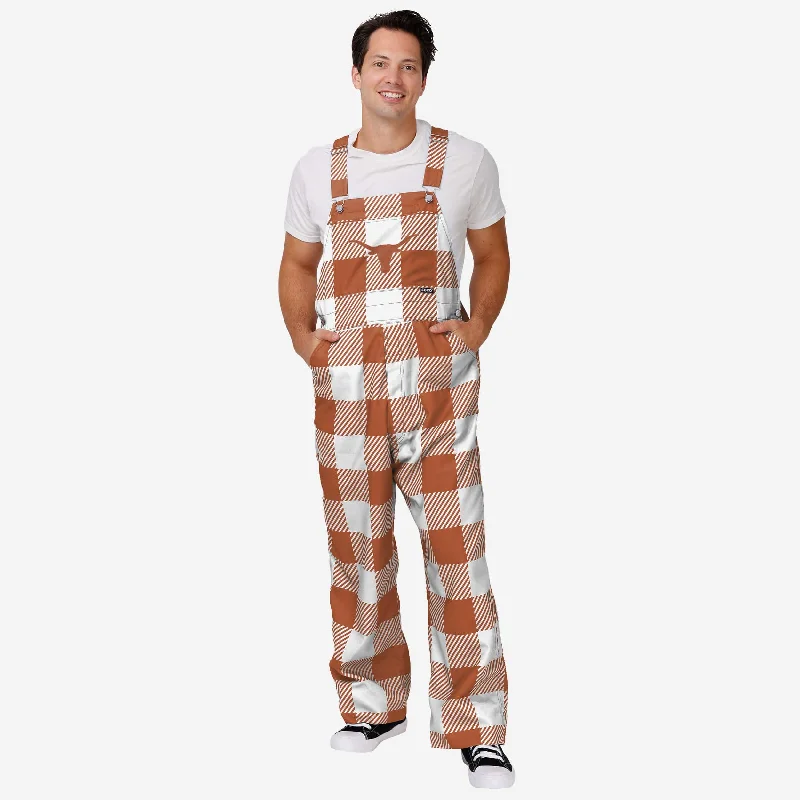 Texas Longhorns Mens Plaid Bib Overalls