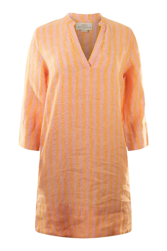 Trovata Birds of Paradis Lucca Shift Dress in Creamsicle Stripe