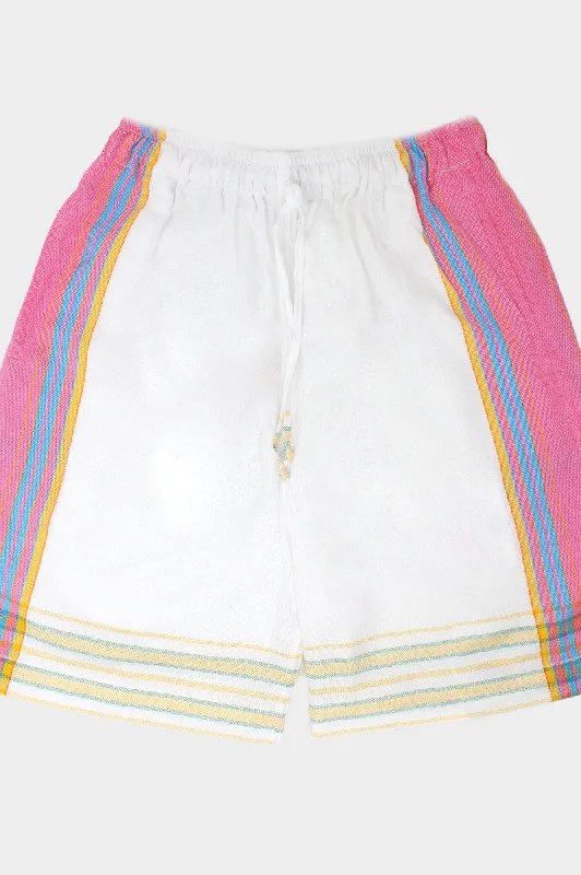 Kikoy Long Shorts | White/Pink