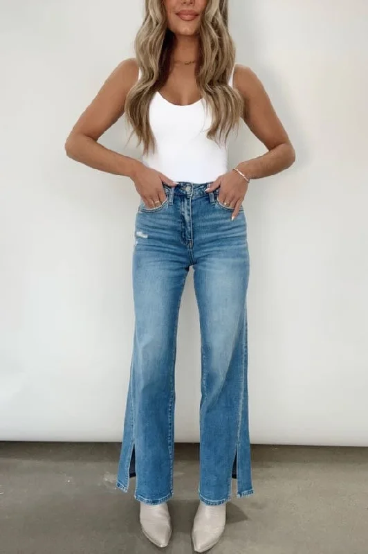 Vintage Flare Slit Denim