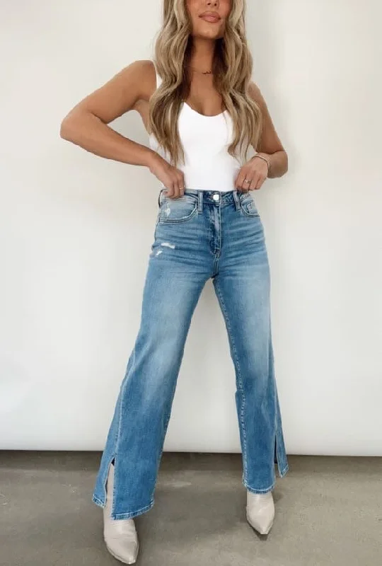 Vintage Flare Slit Denim