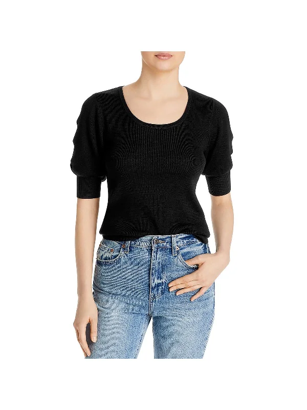 Womens Cutout Scoop Neck Blouse