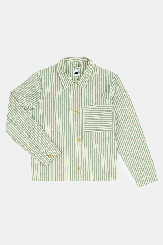 The Quarry Bank Women's Elena Stripe Overshirt - Green/White