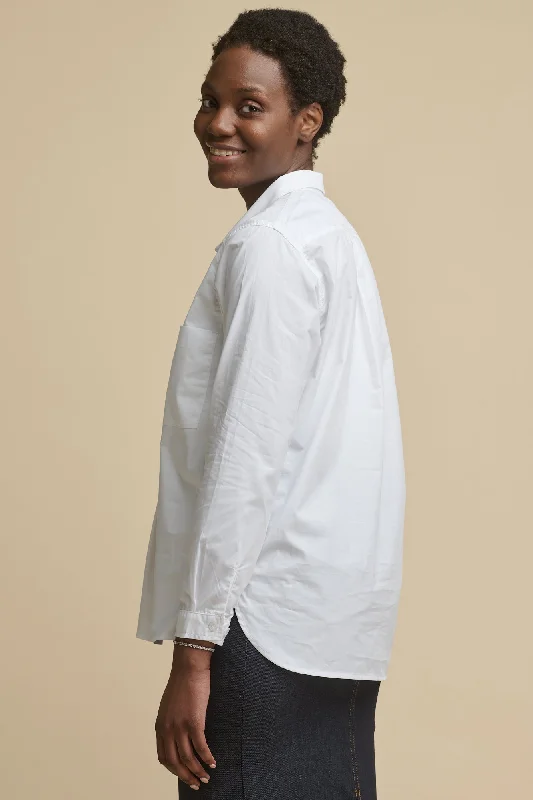 Women's Olivia Half Placket Lightweight Cotton Shirt - White