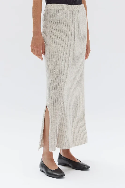 Wool Cashmere Rib Skirt