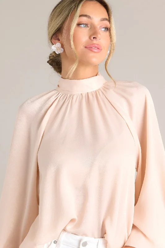 World Class Blush Pink Bow Tie Blouse