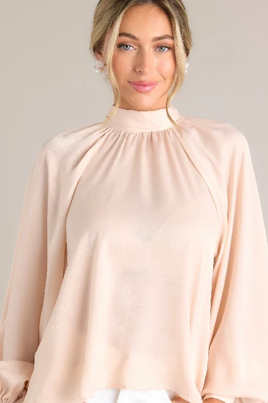 World Class Blush Pink Bow Tie Blouse