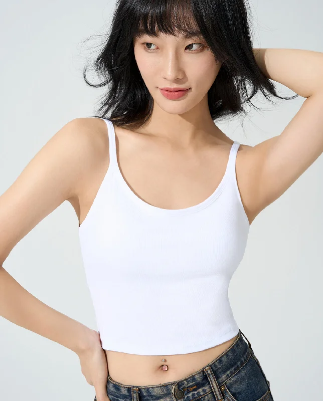 Bra with a single - strap design for a unique and modern style Basic Ribbed Spaghetti Padded Camisole Bra with a single - strap design for a unique and modern style Basic Ribbed Spaghetti Padded Camisole