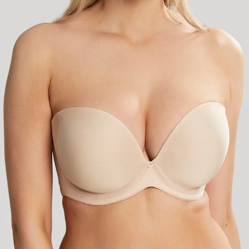 Bra with a non - padded cup for a natural feel Faith Moulded Plunge Strapless Bra 10660 - Latte Bra with a non - padded cup for a natural feel Faith Moulded Plunge Strapless Bra 10660 - Latte