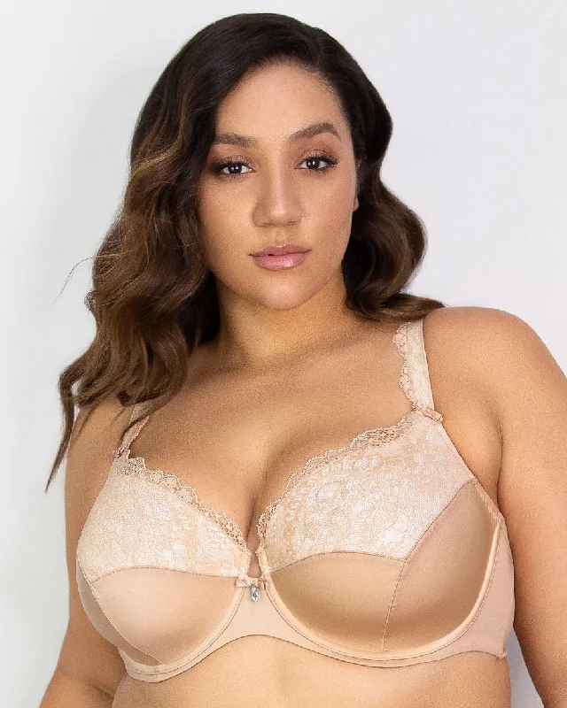 Unpadded bras for a natural and lightweight feel CURVY COUTURE 1017 TULIP LACE PUSH-UP BRA Unpadded bras for a natural and lightweight feel CURVY COUTURE 1017 TULIP LACE PUSH-UP BRA