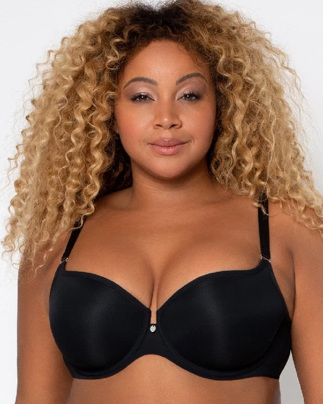 Bra with a mesh panel for added breathability CURVY COUTURE 1274 TULIP SMOOTH T-SHIRT PUSH-UP BRA Bra with a mesh panel for added breathability CURVY COUTURE 1274 TULIP SMOOTH T-SHIRT PUSH-UP BRA