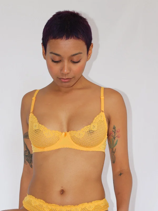 Women's Calvin Klein bras for different cup sizesDuet By Timpa: Lace Demi Bra - Marigold Women's Calvin Klein bras for different cup sizesDuet By Timpa: Lace Demi Bra - Marigold