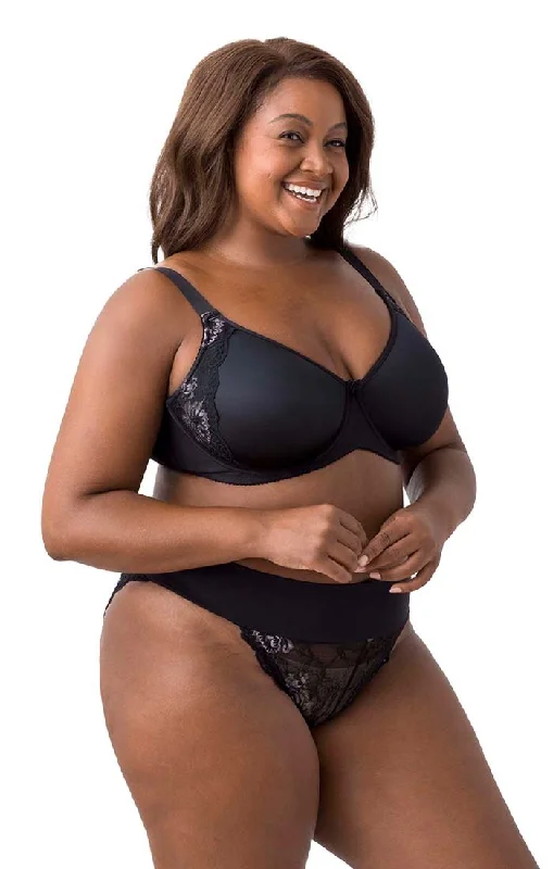 Bra with a plus - size bralette style for a trendy look ELILA 2911 MICROFIBER AND LACE MOLDED BRA Bra with a plus - size bralette style for a trendy look ELILA 2911 MICROFIBER AND LACE MOLDED BRA