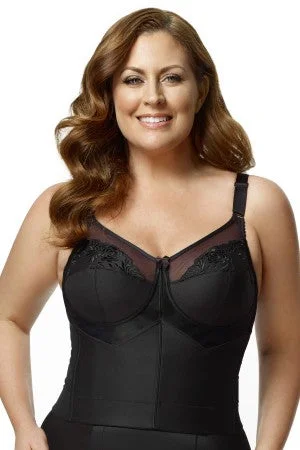 Long - line bras for added support and a slimming effect ELILA 5001 EMBROIDERED MICROFIBER LONGLINE SOFT CUP BRA Long - line bras for added support and a slimming effect ELILA 5001 EMBROIDERED MICROFIBER LONGLINE SOFT CUP BRA