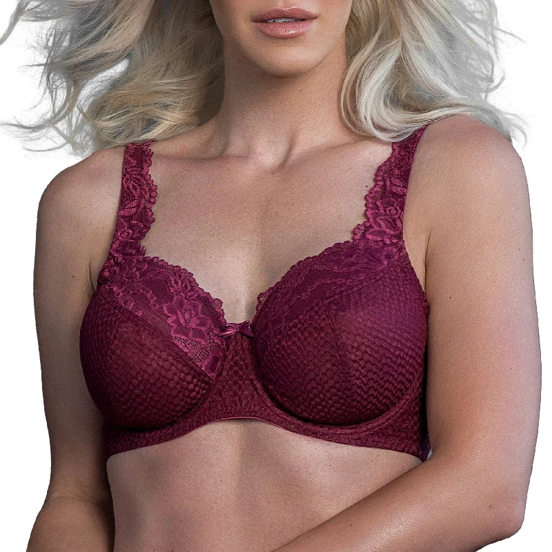 Nursing bras for easy breastfeeding access Serena Lace Underwire Bra B2761 - Burgundy Nursing bras for easy breastfeeding access Serena Lace Underwire Bra B2761 - Burgundy