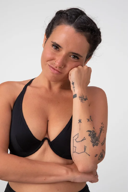 Women's unpadded bras for a natural lookLa Fille d'O: Changes Mono Wire Bikini Top - Black Women's unpadded bras for a natural lookLa Fille d'O: Changes Mono Wire Bikini Top - Black