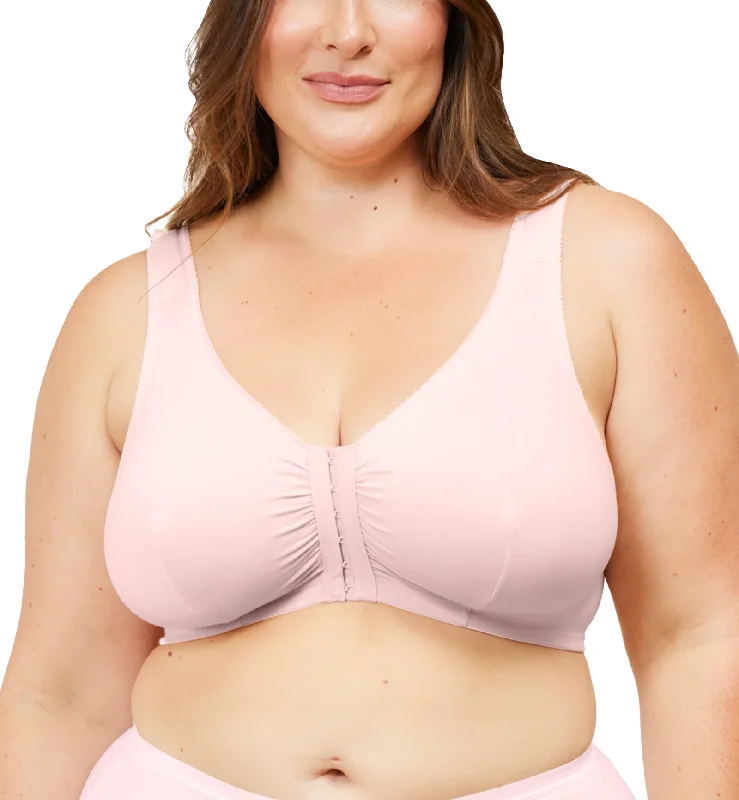Front - closure bras for easy on and off Leading Lady Meryl Cotton Front Closure Bra (110) - Pink Front - closure bras for easy on and off Leading Lady Meryl Cotton Front Closure Bra (110) - Pink
