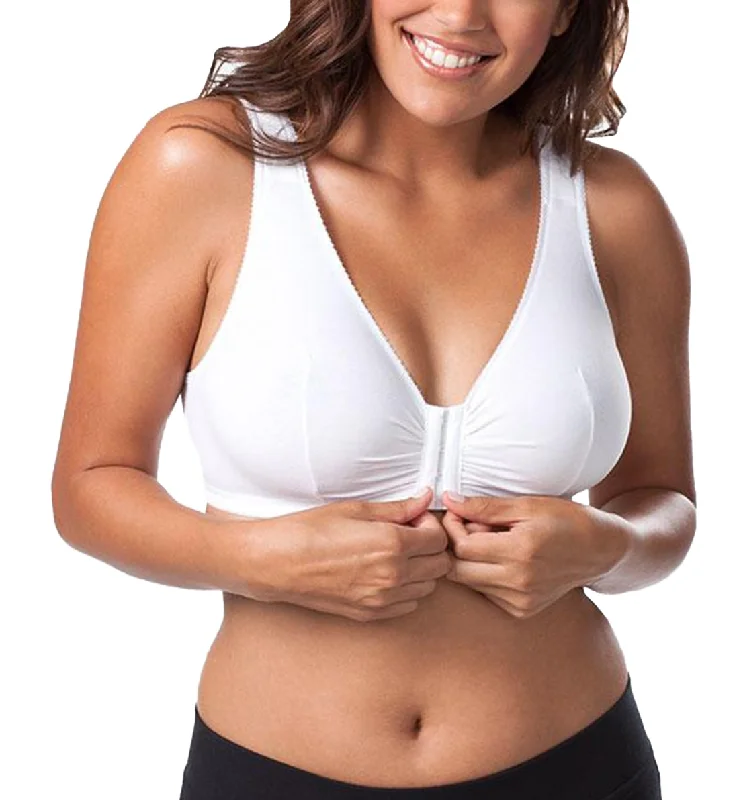 Bra with a cotton - lined cup for a natural and soft feel Leading Lady Meryl Cotton Front Closure Bra (110) - White Bra with a cotton - lined cup for a natural and soft feel Leading Lady Meryl Cotton Front Closure Bra (110) - White