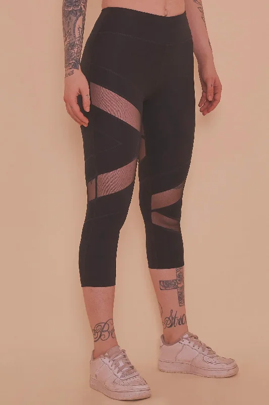 Women's Hanes bras for budget - friendly optionsWolf & Whistle Mesh Panel Crop Leggings Black Women's Hanes bras for budget - friendly optionsWolf & Whistle Mesh Panel Crop Leggings Black