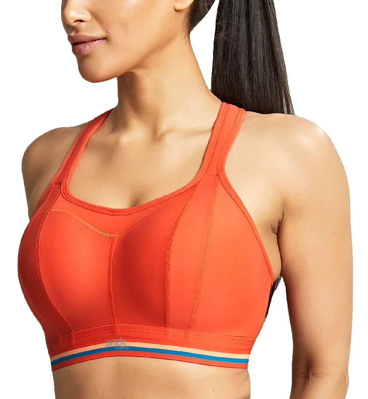 Plus - size bras designed for larger cup sizes and fuller figures Panache Boundless Racerback Non-Wire Sports Bra (7341R) - Sunrise Orange Plus - size bras designed for larger cup sizes and fuller figures Panache Boundless Racerback Non-Wire Sports Bra (7341R) - Sunrise Orange