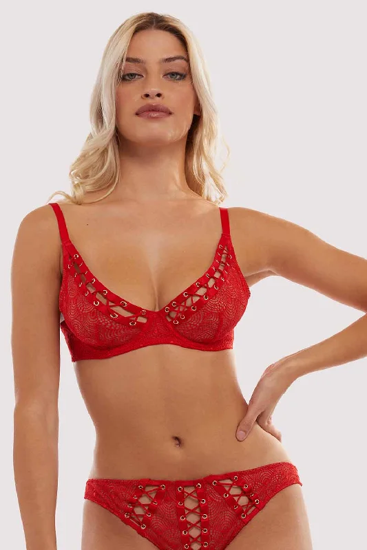 Bra with a smooth fabric for a sleek and comfortable feel Florence Red High Apex Bra Bra with a smooth fabric for a sleek and comfortable feel Florence Red High Apex Bra