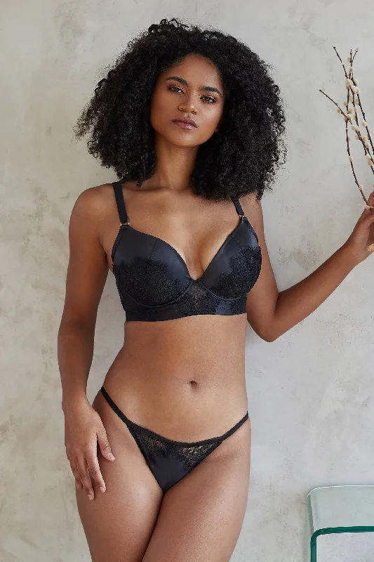 Bra with a padded cup for added comfort and shape​ Melina Black Tanga