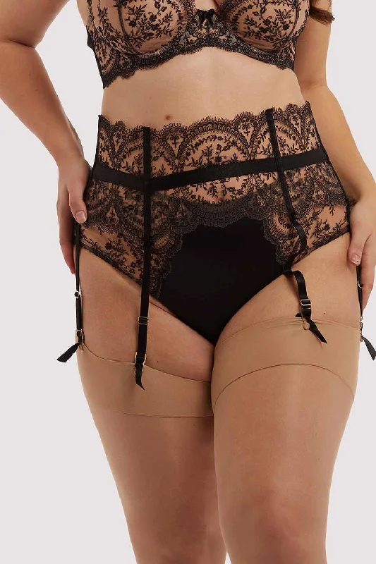 Wireless bras for ultimate comfort and freedom​ Severine Black Suspender Curve